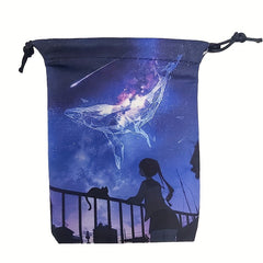 Double Sided Printed Flannel Tarot Oracle Storage Bag Gift Drawstring Bag
