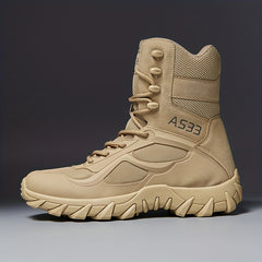 Men's High Top Tactical Boots - Lace Up Outdoor Footwear