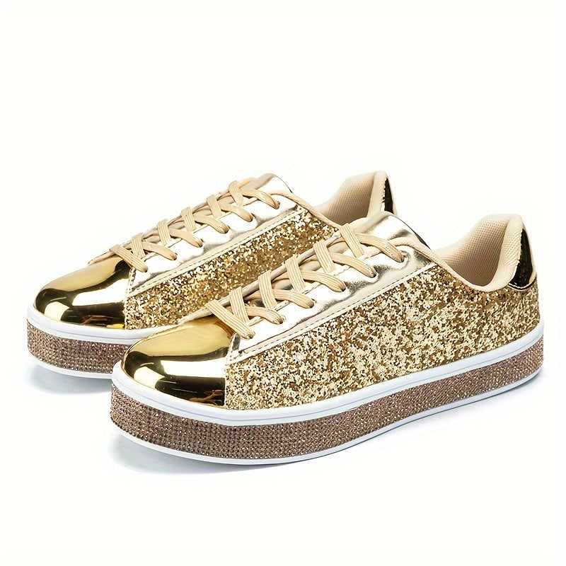 Sequin & Rhinestone Glitter Skate Shoes