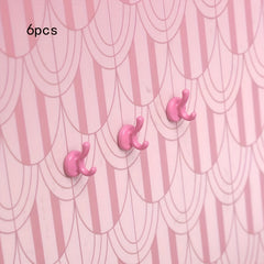 6pcs 1SET Dollhouse Wall Clothes Hook Mini Simulation No Glue
