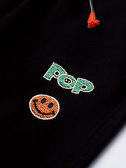 Girls' Smile Face Embroidered Jogger Sweatpants