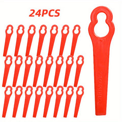 24pcs Plastic Trimming Blade Replacement for Lawn Mower Nylon Blade