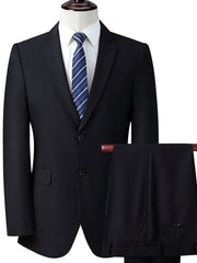 Men's 2 Piece Business Suit & Dress Pants Set for Wedding