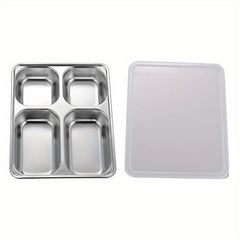 304 Stainless Steel Divided Dining Plate for Camping School Home Durable