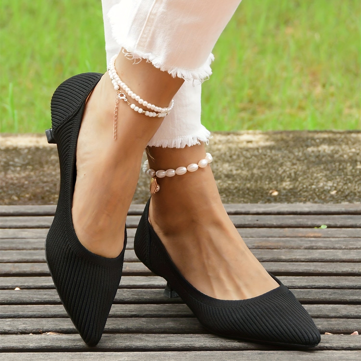 Women's Pointed Toe Kitten Heels Comfort Slip On Low Heels