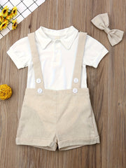 Newborn Baby Boys Gentleman Outfits Romper Top Pants Bowtie Set