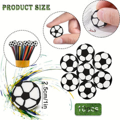10pcs Sports Pencils with Ball Erasers