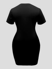  Figure & Letter Print Tee Dress