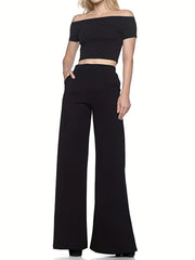 Pants Women's Plus Flared Leg Trousers With Pockets