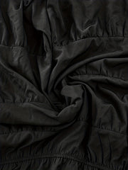  Lantern Sleeve V Neck Smock Pleated Dress
