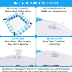 Inflatable Water Hammock Pool Float Chair for Adults