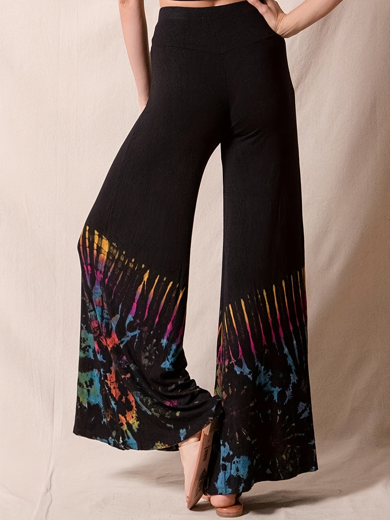  Tie Dye High Rise Wide Leg Trousers