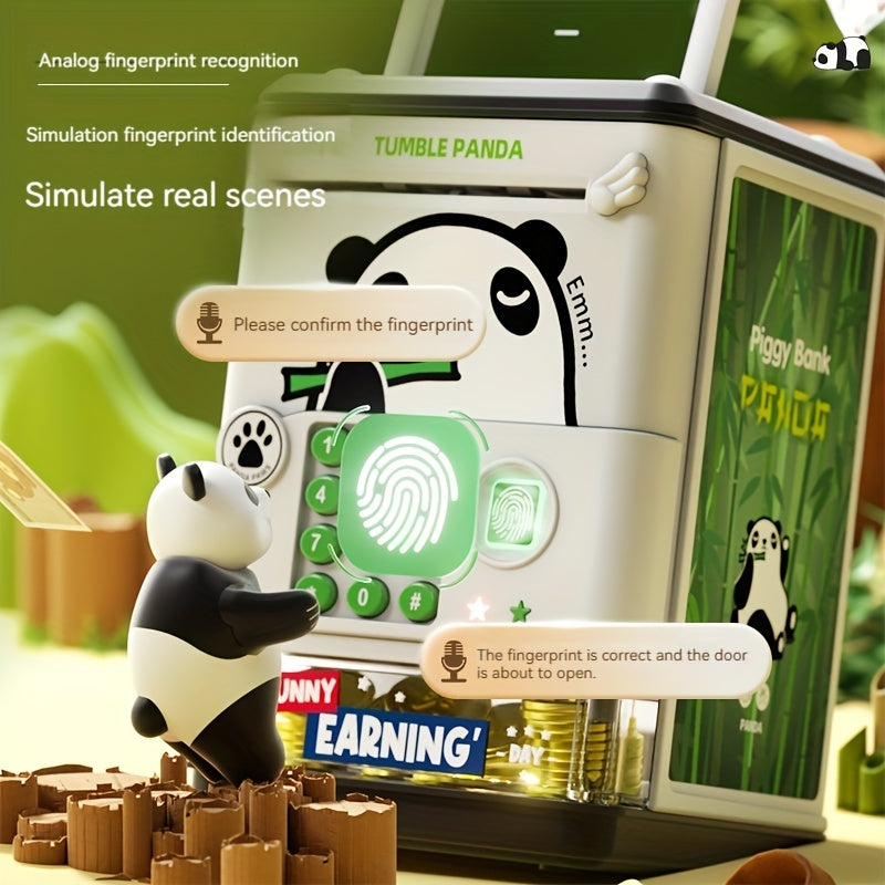 Kids Panda Piggy Bank with Password Safe Fingerprint Unlock