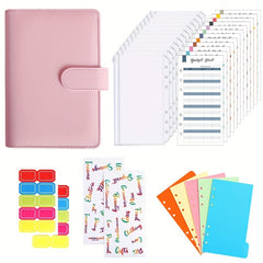 A6 Leather Budget Binder Money Organizer with Zipper Envelopes