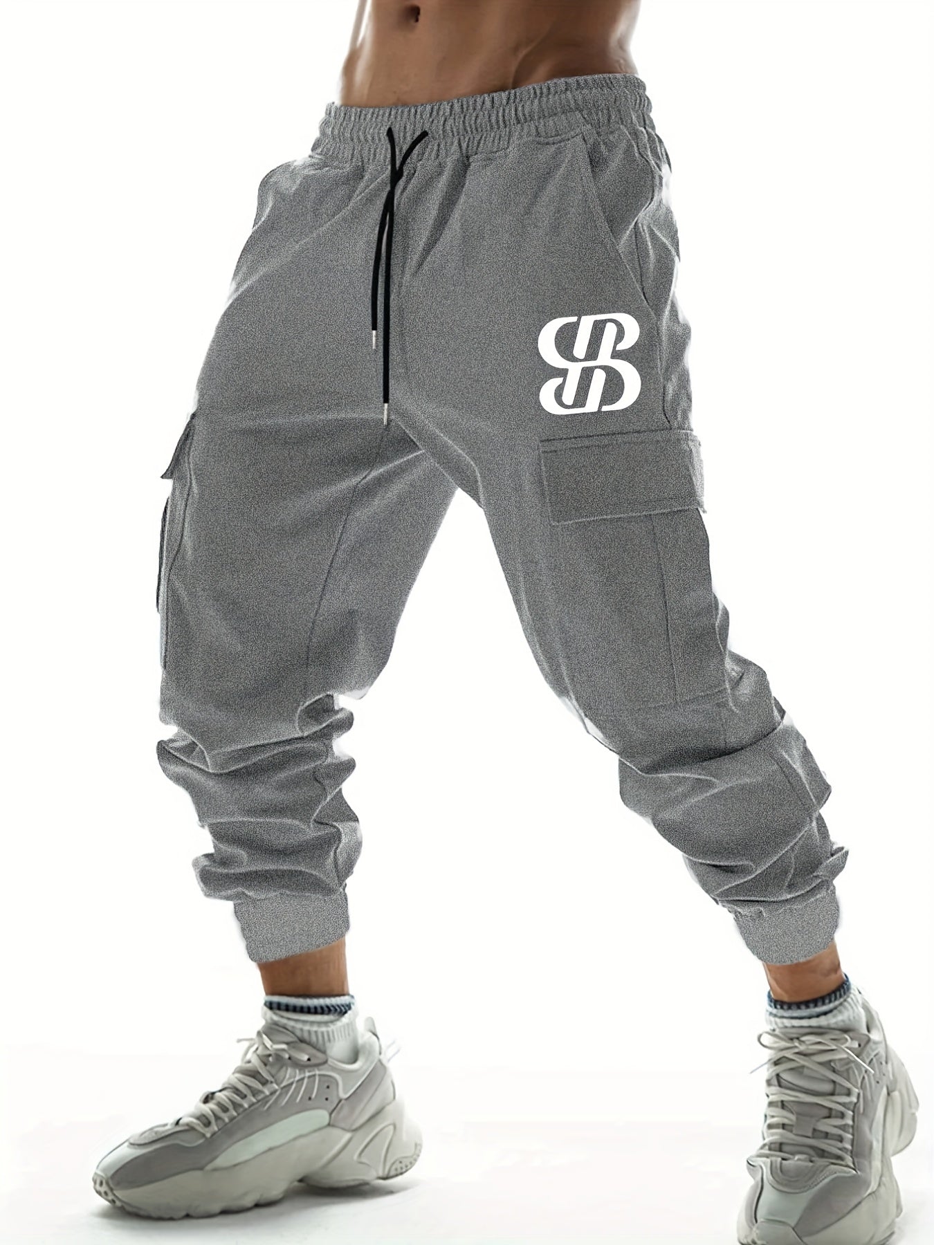 Abstract Pattern Casual Stretch Cargo Pants Men s Joggers