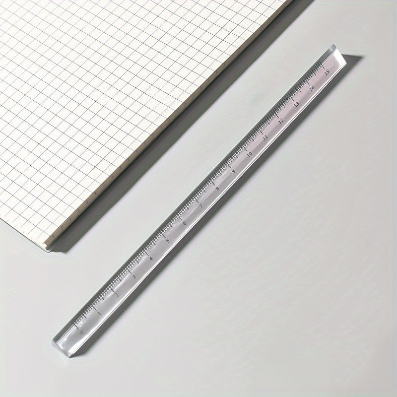 Three Prism Ruler Student Drawing Measuring Ruler Exam Office