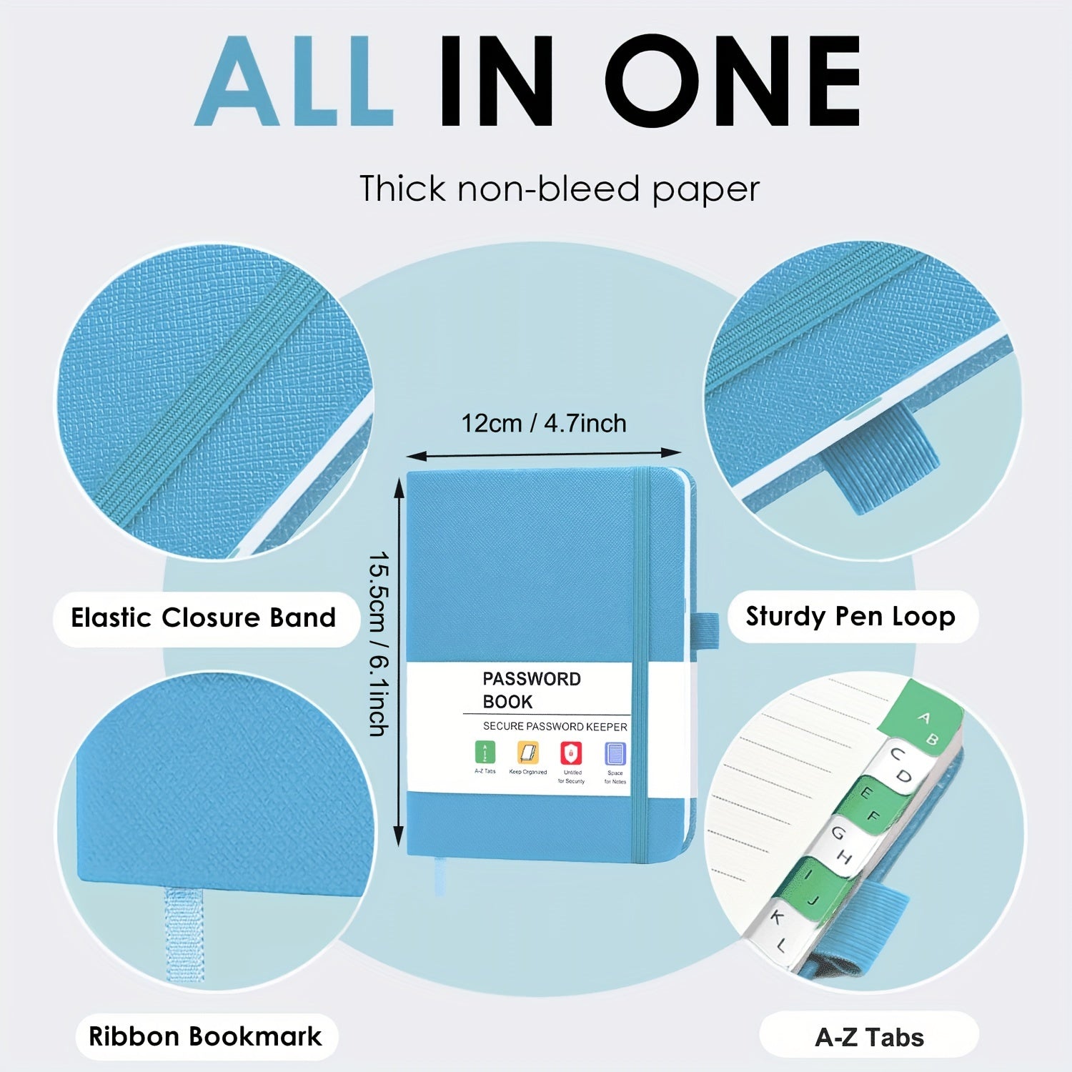 A6 Password Book Internet Address & Password Organizer