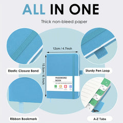 A6 Password Book Internet Address & Password Organizer