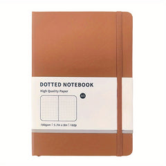 A5 Hardcover Dotted Line Notebook Brown Grey