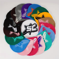 Y2K Candy Couple Beanie Letter Jacquard Skull Cap Hip Hop Ski Hat