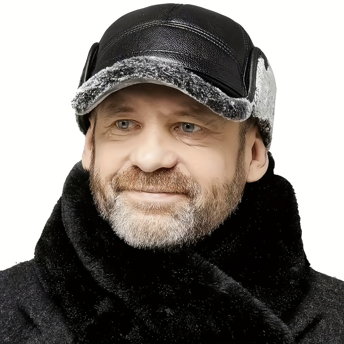Faux Leather Winter Hats For Men Women Sport Warm Baseball Cap