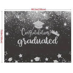 Silver Glitter Graduation Party Backdrop Photo Booth Prop