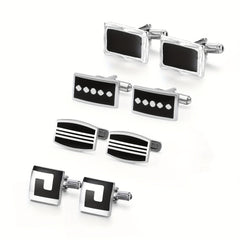 High-End Square Striped Cufflinks for French Shirt
