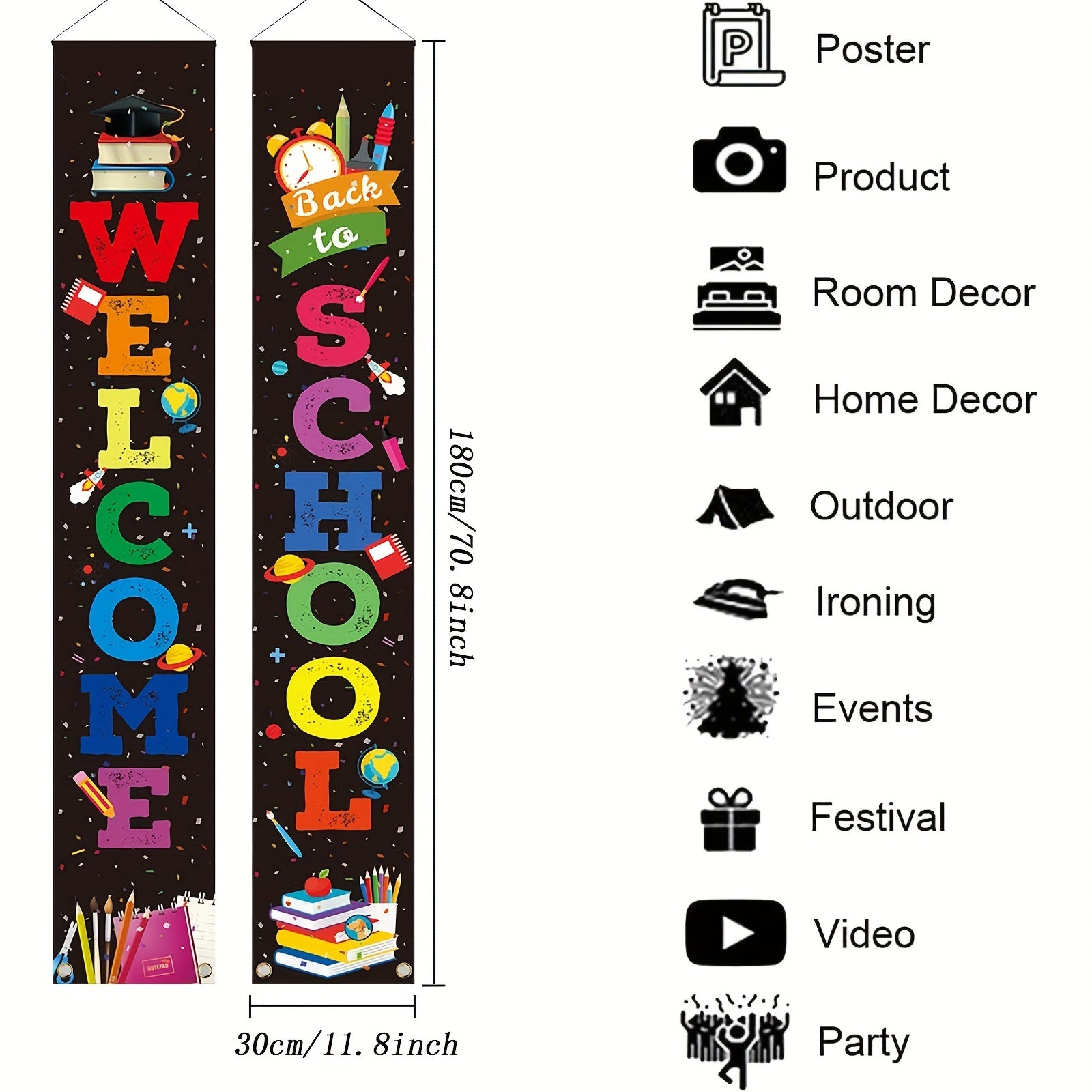 Back To School Backdrop Banner Welcome Back Banner For First Day of School Decor