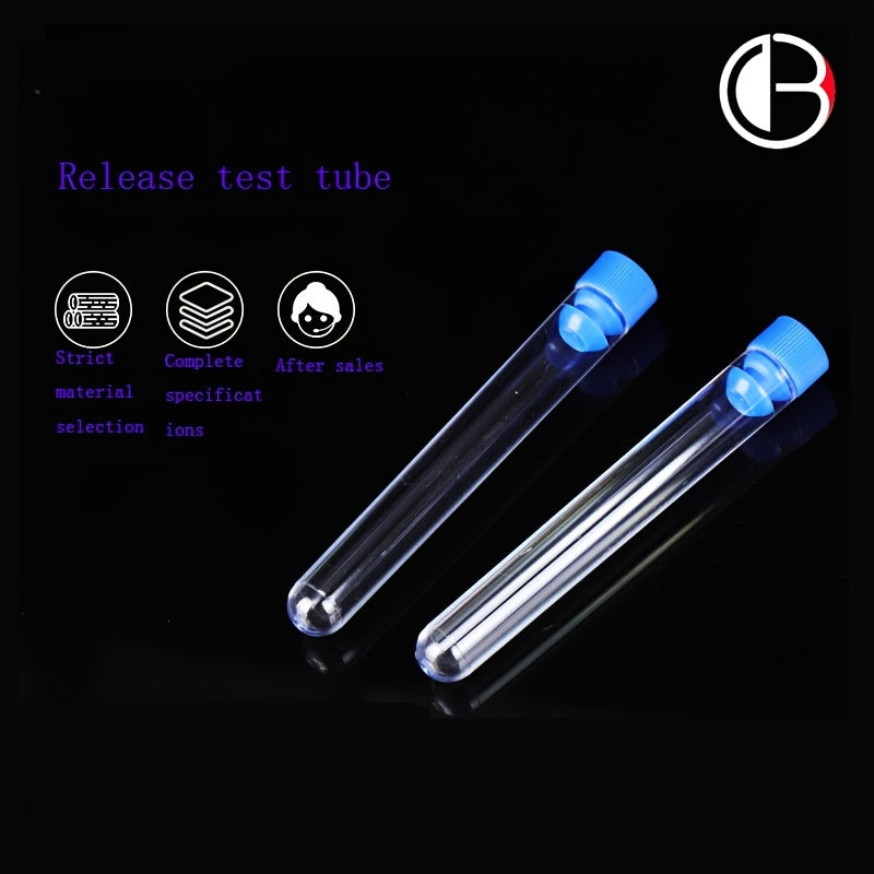 20pcs Disposable Plastic Test Tube Hard Test Tube for Lab Experiment
