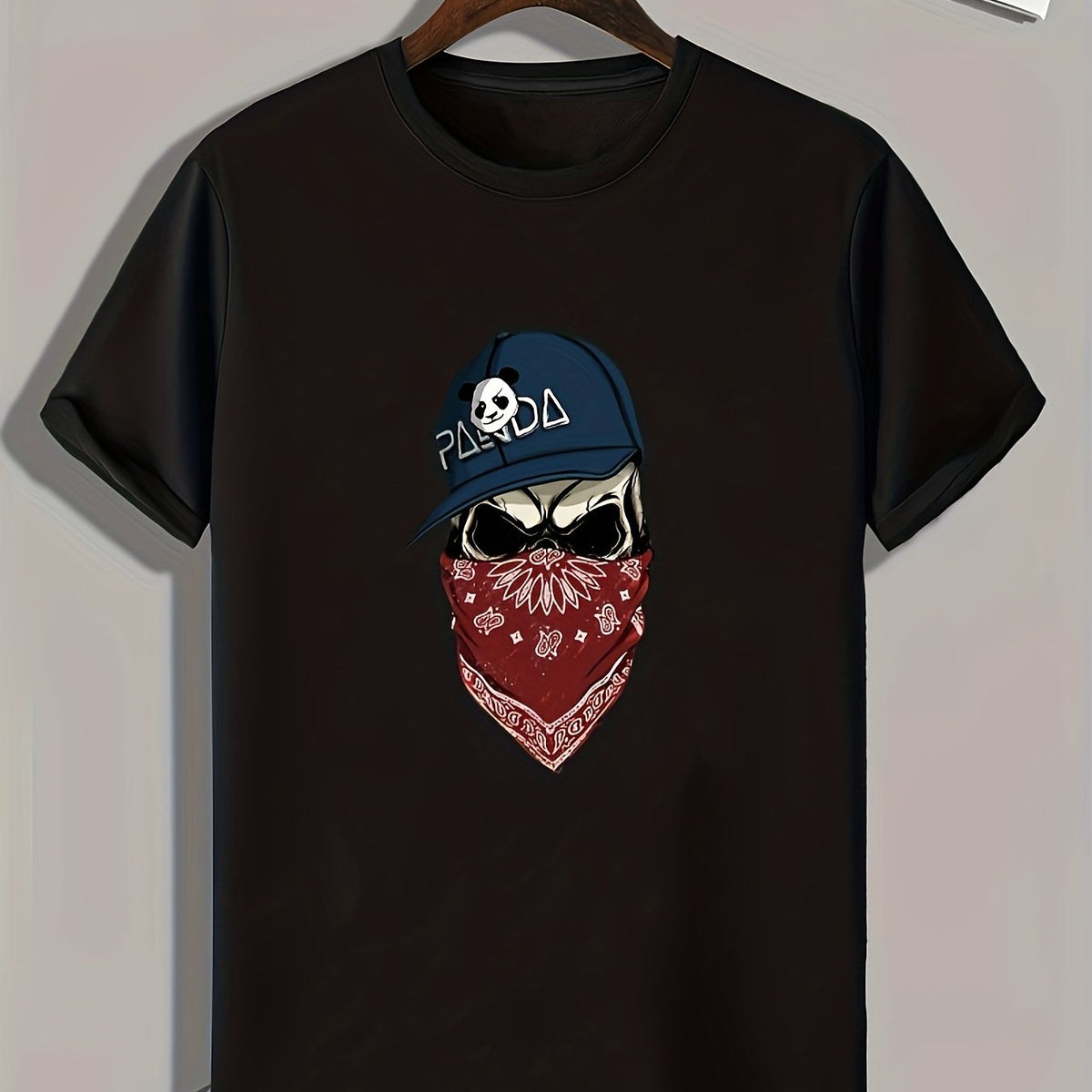 Skull Print Men's Graphic T-shirt for Summer