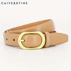 Oval Buckle Leather Belt Solid Casual Belt Unisex Jeans Pants Coat Belt