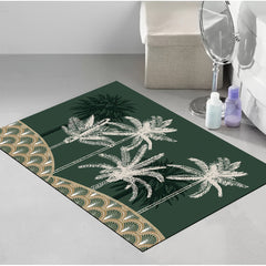 Coconut Tree Pattern Doormat Dirt Resistant Rug Indoor/Outdoor Entrance