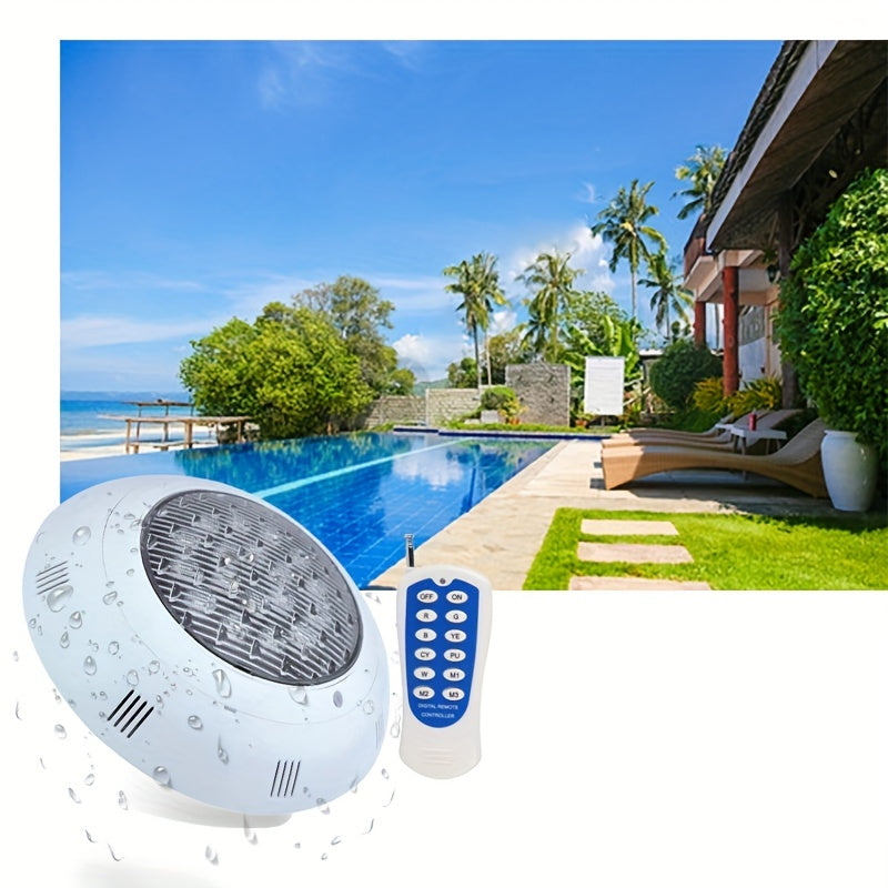 12VABS Wall Mounted IP68 7 Remote Control Underwater Light LED Pool Light