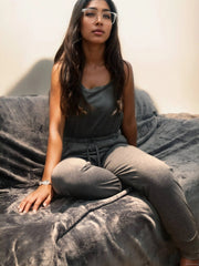 Lace Up Tank Jumpsuit Women's Loungewear