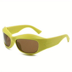 Oval Frame Steampunk Wrap Sunglasses UV400