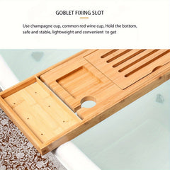 Bathroom Tray Multifunction Bathtub Serving Tray Bamboo Bath Bridge