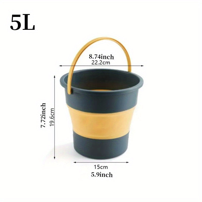 17L Folding Bucket Outdoor Fishing Bucket Portable Thickened Plastic Bucket