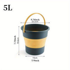 17L Folding Bucket Outdoor Fishing Bucket Portable Thickened Plastic Bucket