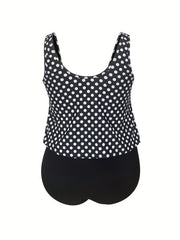 Women's Plus Polka Dot Tankini Set Retro Style
