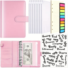 A6 Budget Book Macaron PU Binder Cash Hand Book