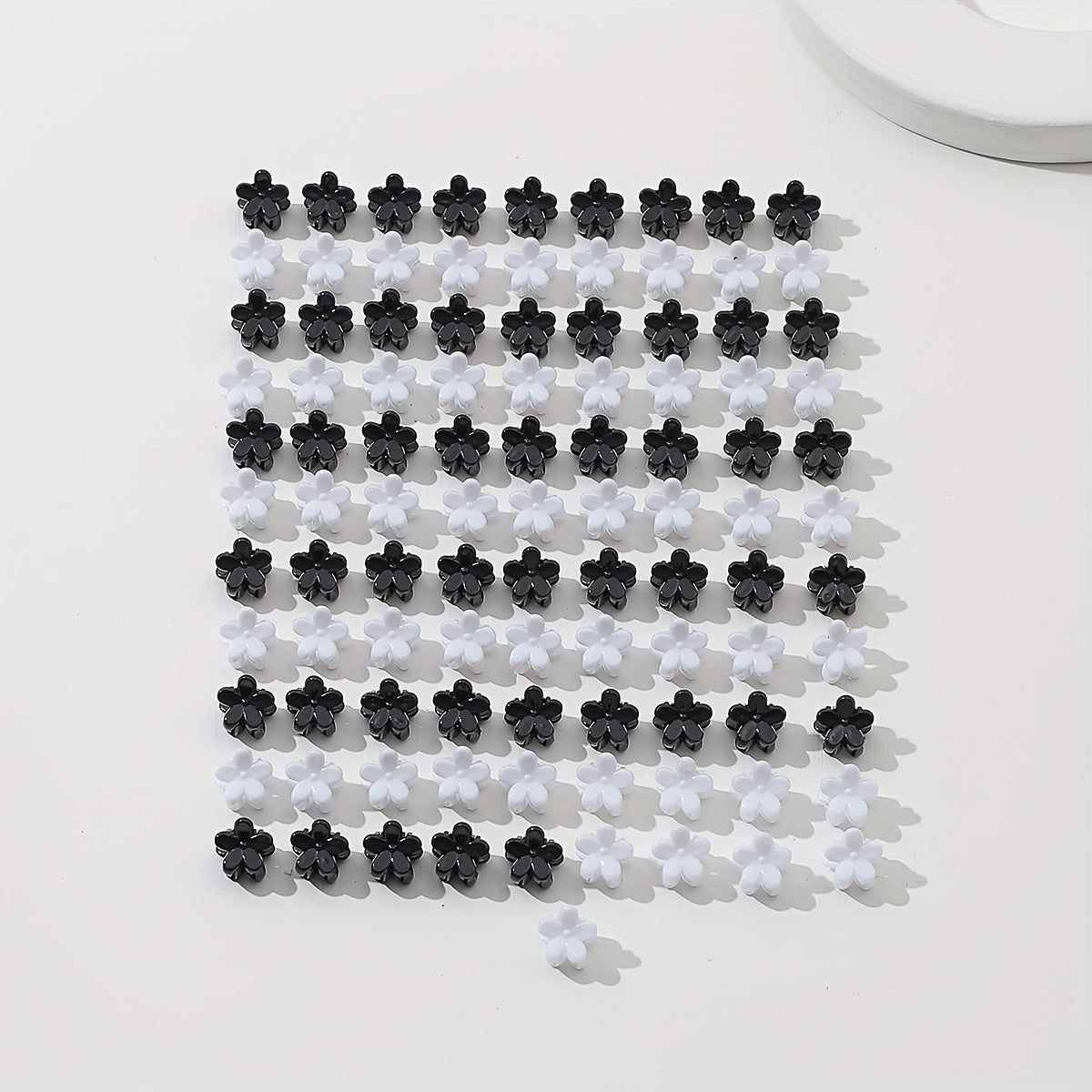 100pcs Flower Shaped Mini Hair Claw Ponytail Holder