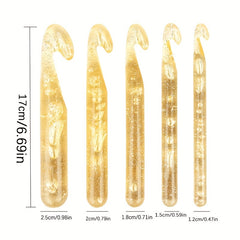 5pcs Crystal Crochet Hook Set Sweater Needle Tool for Beginners