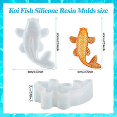 3 Koi Fish Silicone Molds Goldfish DIY Pendant Epoxy Molds