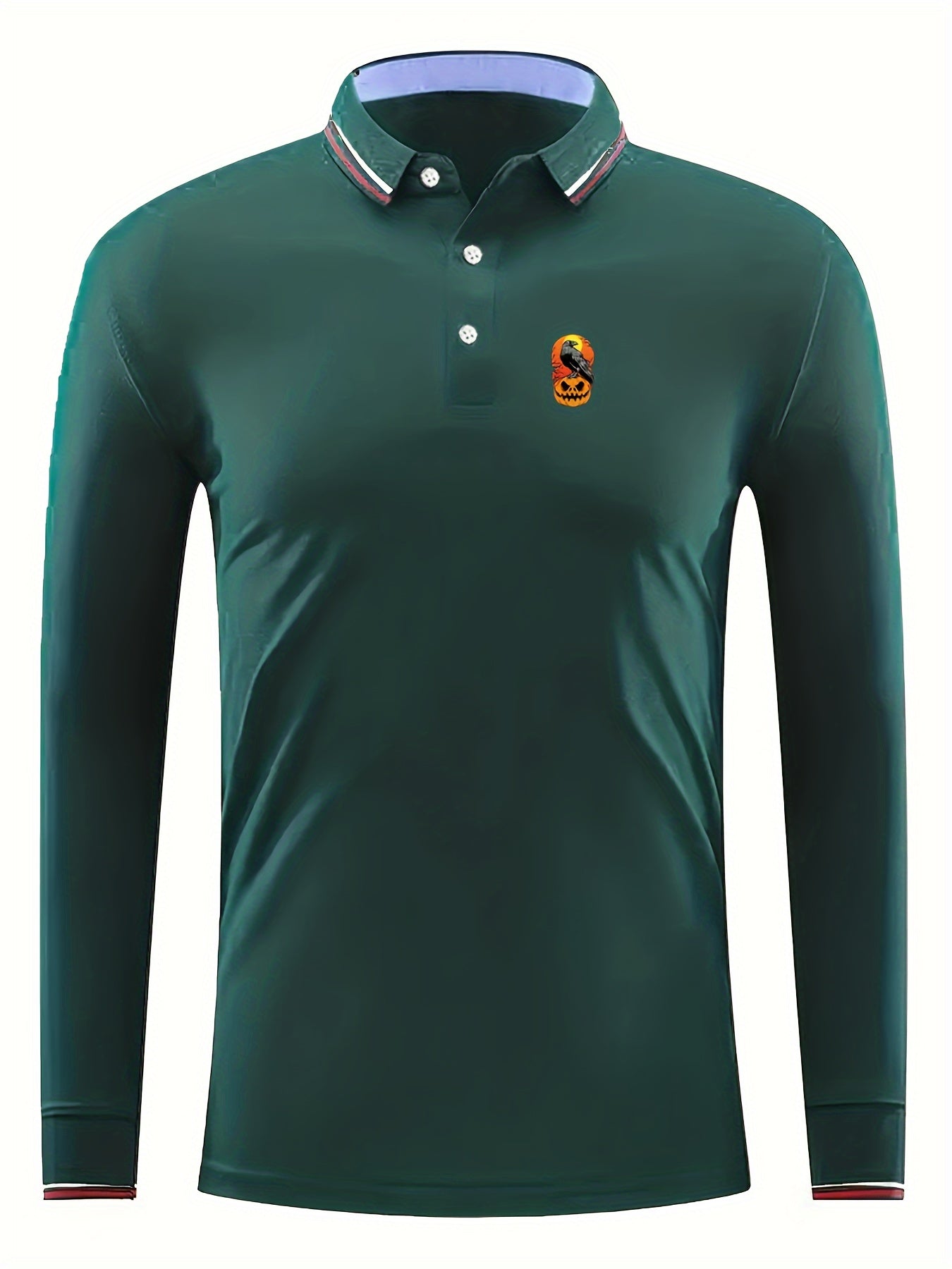 Men's Halloween Crow Pattern Long Sleeve Sports Shirt Top