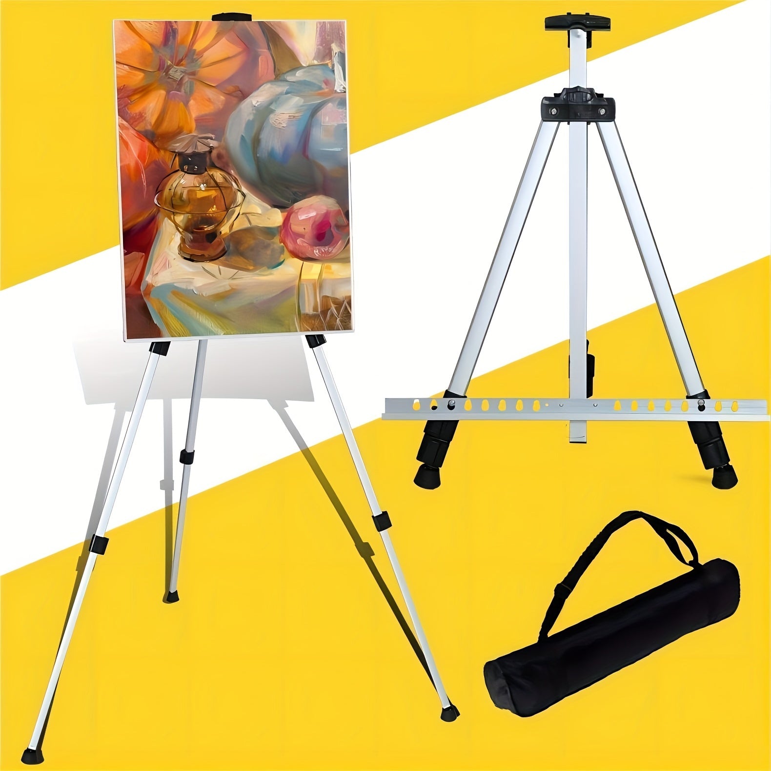 Aluminum Tripod Easel Stand Adjustable Height 21-65 in with Carry Bag
