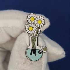 Plant Pot Flower Brooch Enamel Metal Badge Lapel Pin Jacket Jewelry Friends