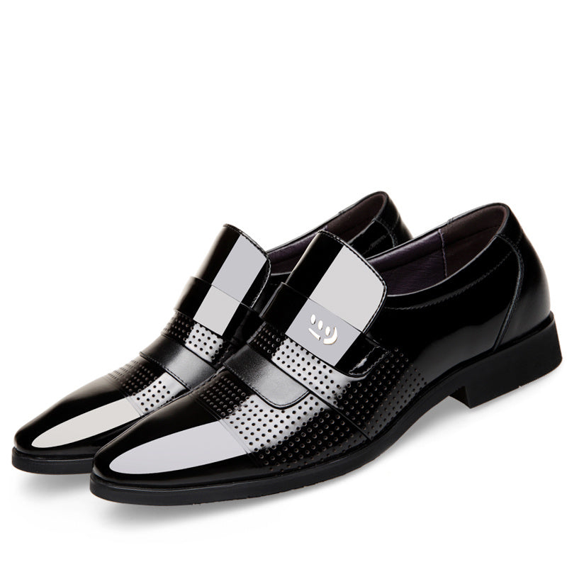 Men's Glossy Dress Shoes Comfy Slip On Leather Shoes