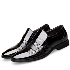 Men's Glossy Dress Shoes Comfy Slip On Leather Shoes