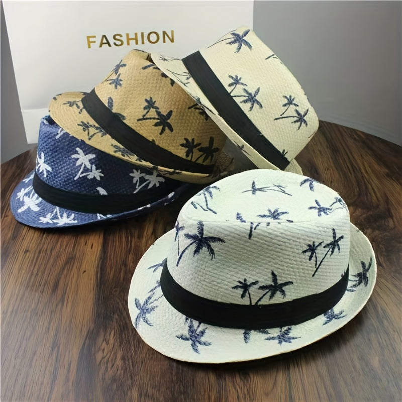 Kids Coconut Tree Top Straw Sun Hat for Beach Summer Protection