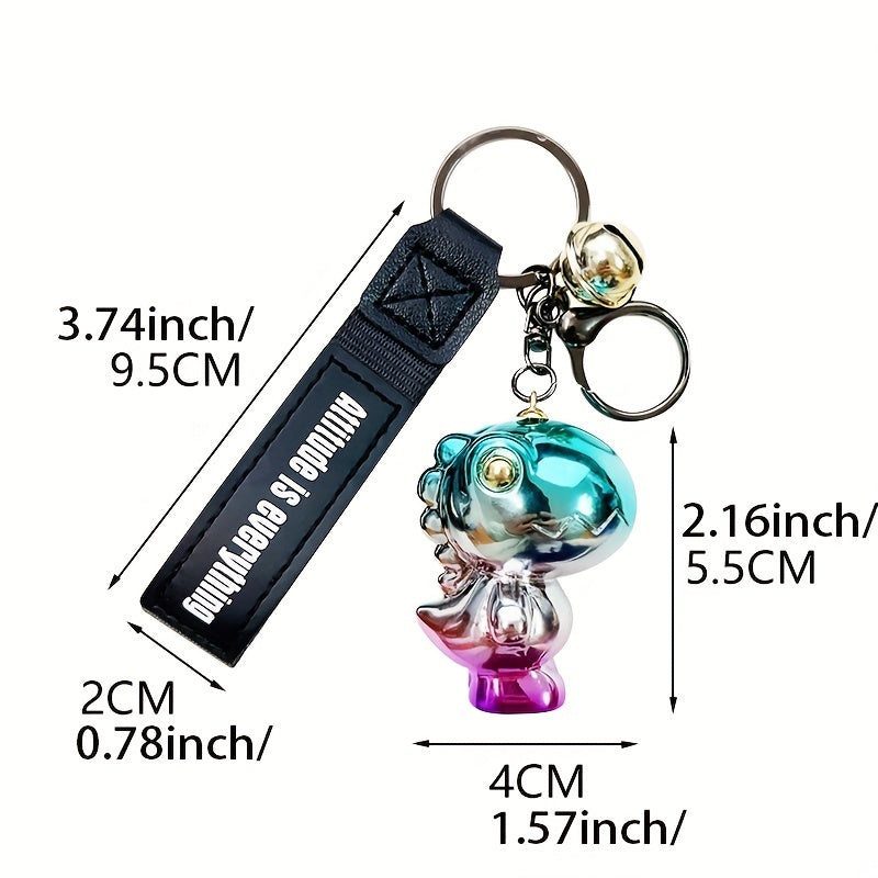 Cartoon Gradient Dinosaur Key Chain Bag Pendant For Men Women Boys Girls
